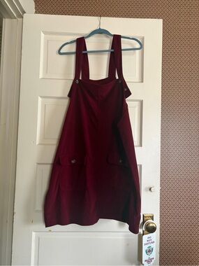 Womens Burgundy Corduroy Dress